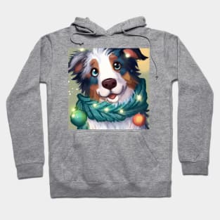 Cute Australian Shepherd Drawing Hoodie